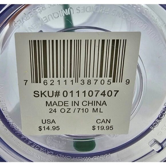 STARBUCKS Venti Tumbler Clear Green Logo Lid 24oz Double Wall Straw Screw on lid - Picture 3 of 6